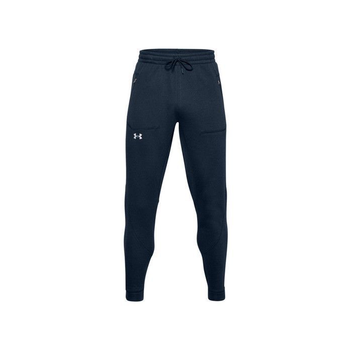 Pantalon de survêtement Under Armour CHARGED COTTON FLEECE - Réf. 1357081-408. Couleur : Bleu marine. Détails. - Coupe plus ample