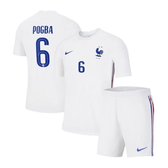 Maillot Equipe de France FFF 2 Etoiles 2020 2021 EURO Maillot et Pantalons Suit 6 Paul Pogba Pas Cher Enfants Garçon