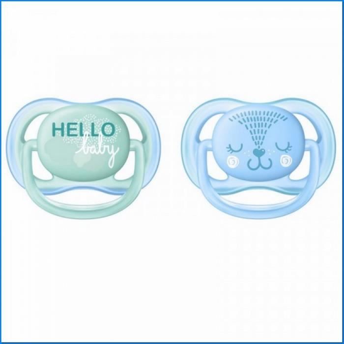 PHILIPS AVENT Lot de 2 Sucettes Ultra aérées tendance 0/6 mois Hello