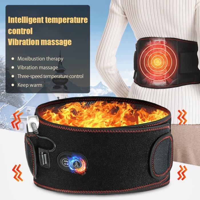SURENHAP - Ceinture de protection thermique électrique réglable 3 vitesses, Massage par vibration de soutien de taille - asd