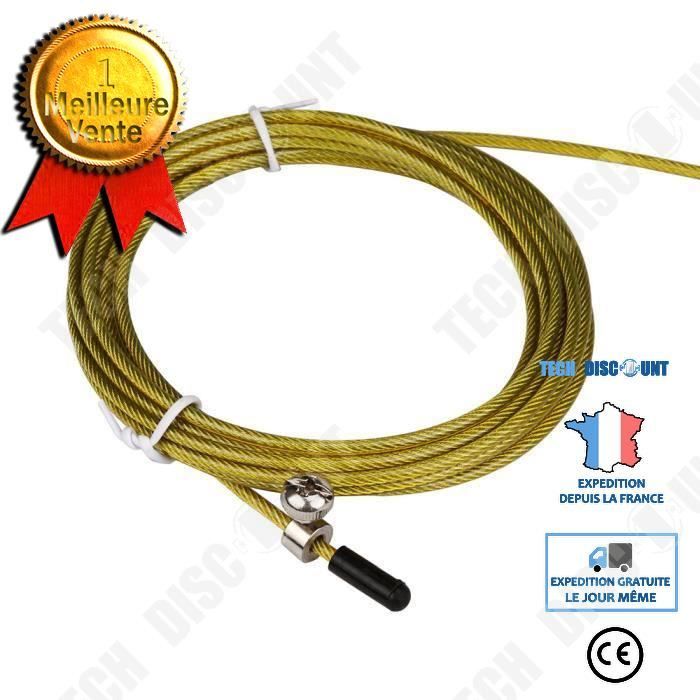 TD® Corde à Sauter Fine- Réglable Fitness Cardio Exercice Crossfit Sport Équipement de fitness-Sport Salle Jaune