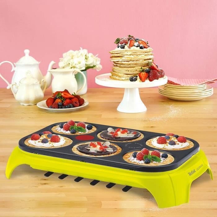 Crêpière électrique pour 6 crêpes 1000W noir vert