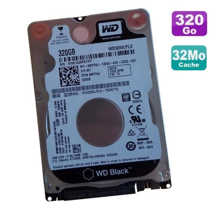 Disque Dur 320go Sata 2.5- Wd Black Wd3200lplx-75zntt0 0mptnj