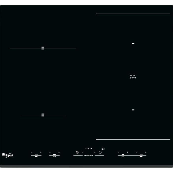 ACM918BA WHIRLPOOL Taque à induction 58 cm, 4 zones avec booster (1 Flexi Cook), Commandes sensitives 6TH SENSE, Cadre biseauté (...