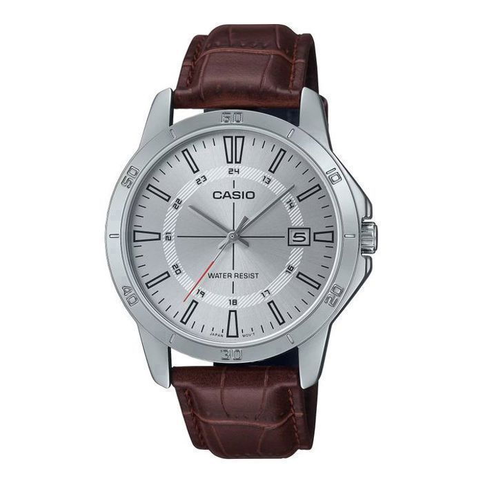 Montre - CASIO - MTP-V004L-7C - Cuir marron - Quartz - Étanchéité 5 Atm
