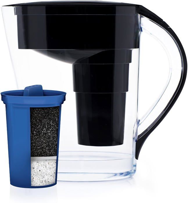 Carafe Filtrante Alkanatur 2.5L - Eau Alcaline Pure - Réduit Chlore Métaux Lourds - Sans BPA - Technologie Antioxydante