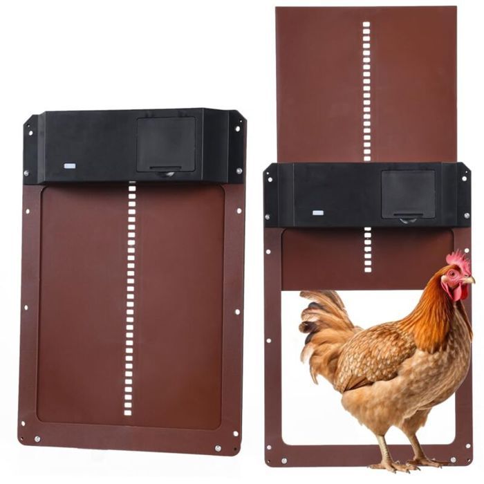 Meilleurs prix pour Kit de Porte de Poulailler Automatique Aliment par Batterie avec Minuterie et Capteur de Lumire couleurs multiples LARGEIGHT