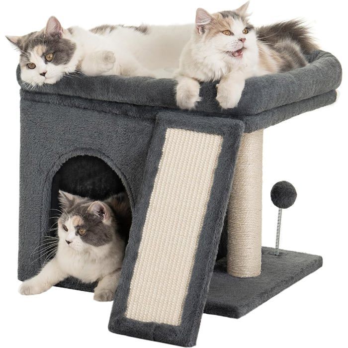 Comparer les prix de Arbre À Chat Pour Gros Adulte Chat, Grande Plate-Forme De Tour, Grimper Griffoir En Sisal, Maison D'Intérieur Gros Pour Chat V