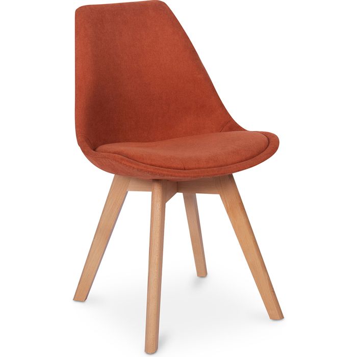 Chaise de salle à manger scandinave rembourrée Orange
