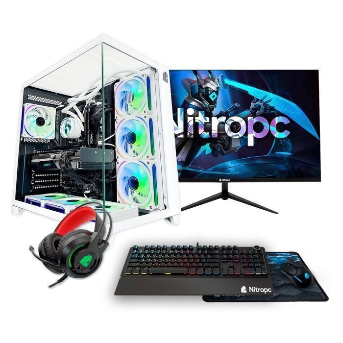 PC Gamer complet Nitropc Pack Gold Plus v2 AMD Ryzen 7 RTX 4060 8Go RAM .2 2TB Win11 WiFi Écran 24 FullHD et accessoires Neuf - vue 3