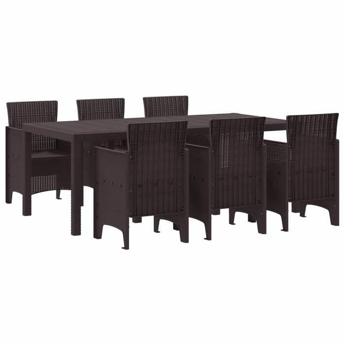 vidaXL Ensemble de salle à manger de jardin 7 pièces en aluminium moulé - vue 6