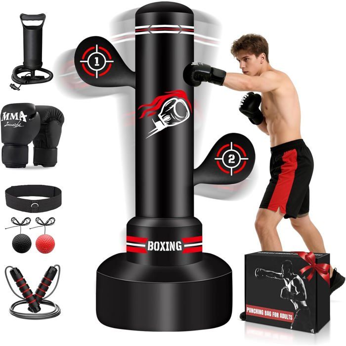 Sac De Frappe Enfant MinnARK - Autoportant Réglable + Gants - 40" - Neuf