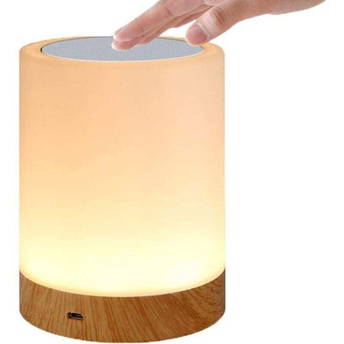 DRE-Lampe tactile LED pour chambre à coucher salon bureau – Lampe de chevet avec capteur RVB à changement de couleur – Port de