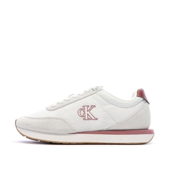 Calvin Klein Baskets Blanc/Rouge Femme Calvin Klein Jeans Retro