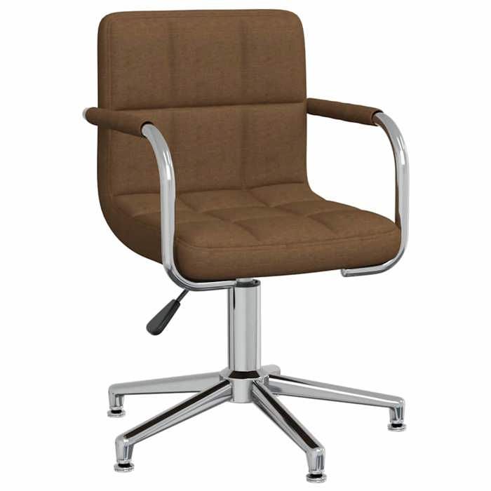 Fauteuil de bureau pivotant - CLARENCE - Marron - Tissu doux - 48x47x(745-885) cm - Réglable en hauteur