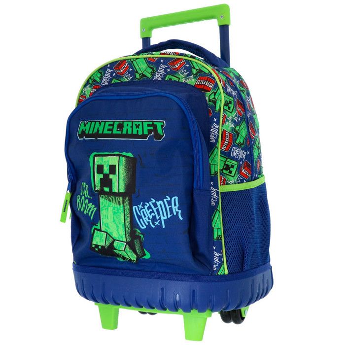 Sac à dos à roulettes Minecraft Creeper Boom 43 CM