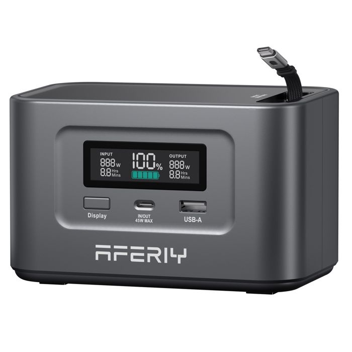 Générateur électrique portable - AFERIY - PB010 Batterie LiFePO4 100 W 992 Wh 31000 mAh compacte et légère