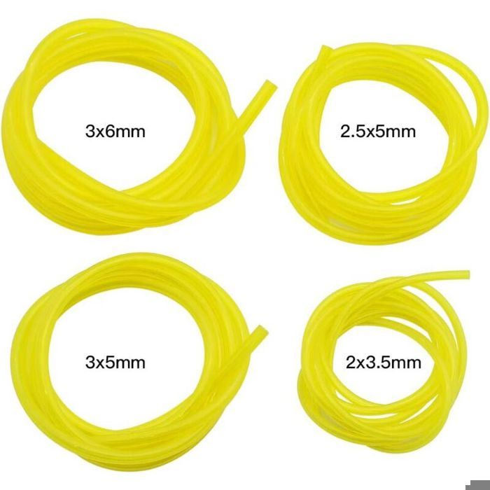 Lot de 4 tuyaux dessence 1.5m – Diamètre intérieur 3mm extérieur 6mm – Matériau PU résistant – Pour tondeuses et tronçonneuses