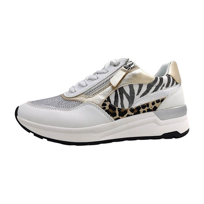 Femmes Marco Tozzi chaussure à lacets sportive  Textile Lacets Plat - white comb 197
