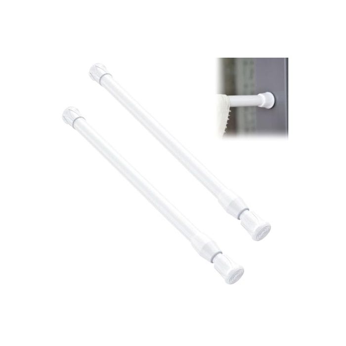 2 Pièces Tringles Extensibles 25-40 cm Petite Tringle Rideau S Percage Réglable Tringle Extensible Entre avec Ressor LANCE-RIDEAU