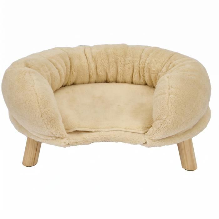 Beige Canapé pour chat sofa douillet pour animaux lit confortable pour chat domestique coussin lavable mobilier animaux