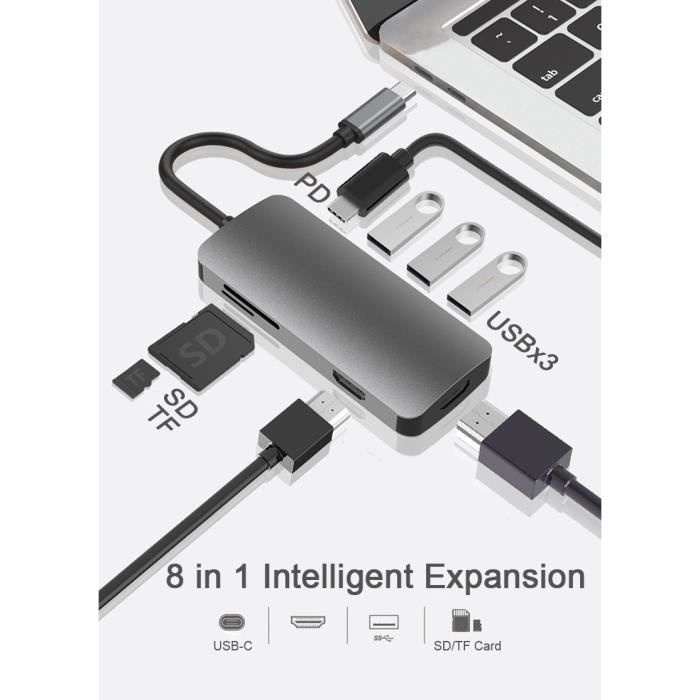 INOVU Station d'accueil USB-C 12 en 1 - Station d'accueil PC portable - Rue du Commerce