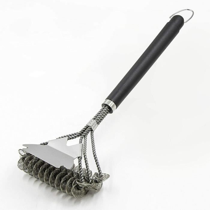 Brosse pour grille de barbecue avec grattoir et décapsuleur, brosse à