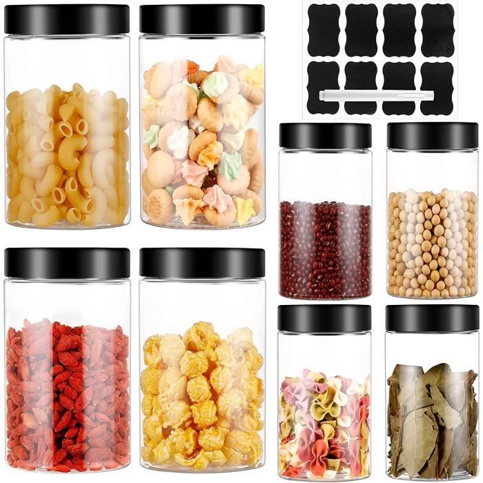 20x Pot en Verre Carré pour Épices 150ml avec Couvercle + 20 Boîtes Kraft - Bocaux Rangement Cuisine - Épices - Maison