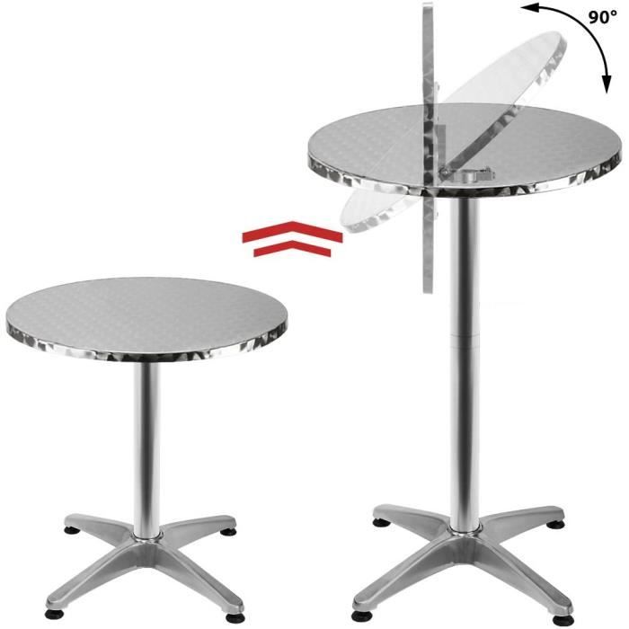 tables de jardin deuba table de bar haute 2en1 alu hauteur réglable pliable 70cm-110cm mange debout cuisine maison jardi 99638