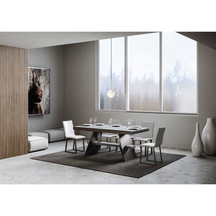 Table Extensible Baita - BAITA - 90x160 cm - Ciment - 10 Places ...