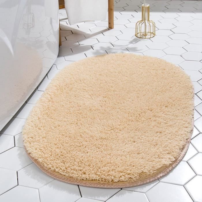 Tapis De Bain D'Angle Circulaire Antidérapant - Doux, Épais, Absorbant, Pour Salle De Bain (Noir) - 5