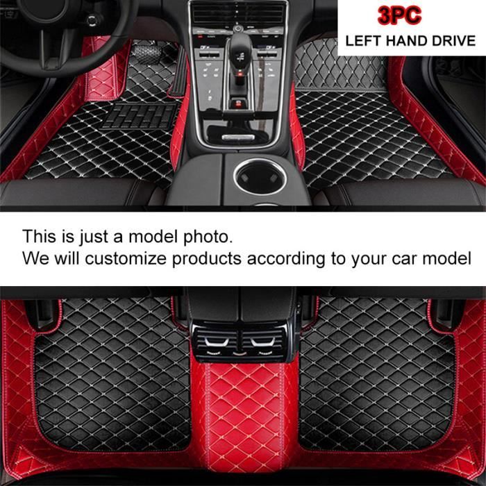 Tapis de sol de voiture étanche pour Mercedes-Benz,ensemble complet de tapis,accessoires intérieurs,GLA,EQA,H247- LHD BLACK RED[A]