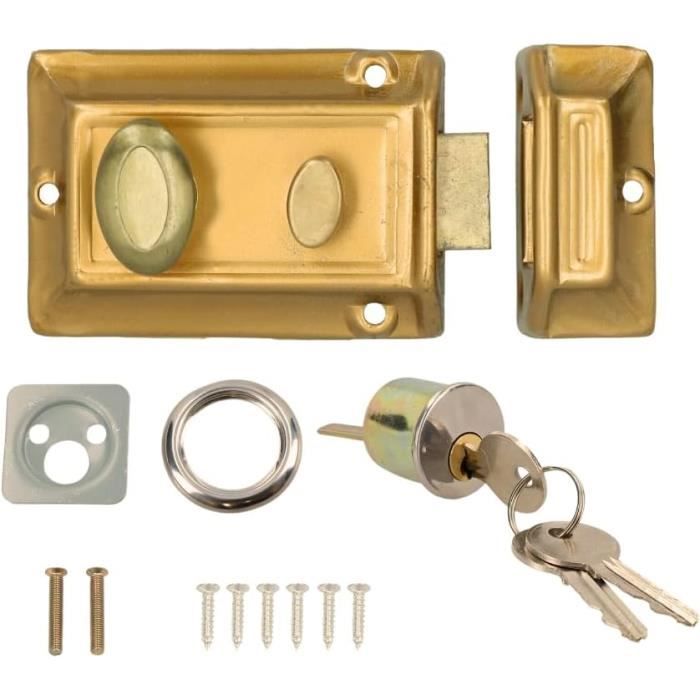 Verrou De Porte Zenith Bronze Avec 3 Clés - Hauteur 8,5 Cm - Acier