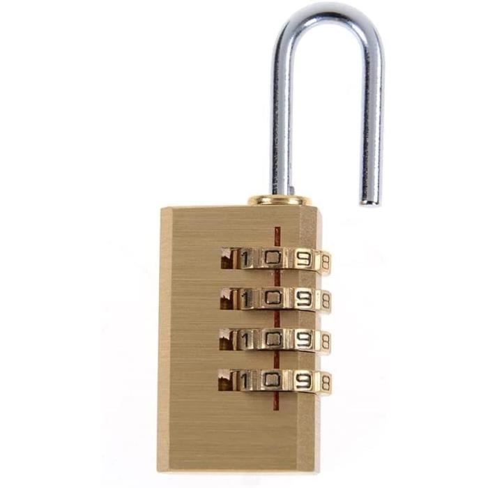 Vinabo Cadenas à Combinaison 4 Chiffres - Alliage Zinc - Pour Casier, Garage, Valise