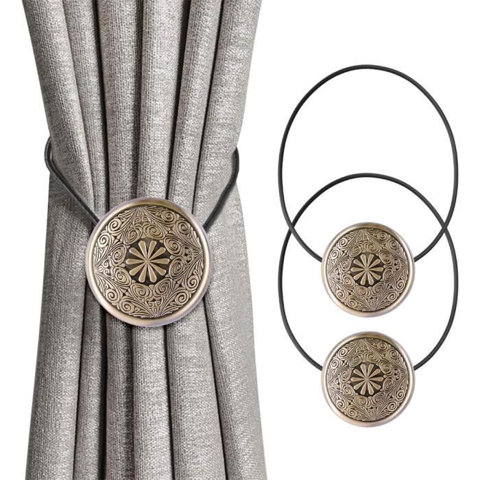 2 Embrasses Magnétiques Pour Rideaux - Style Papillon Rétro - Fixation Sans Perçage