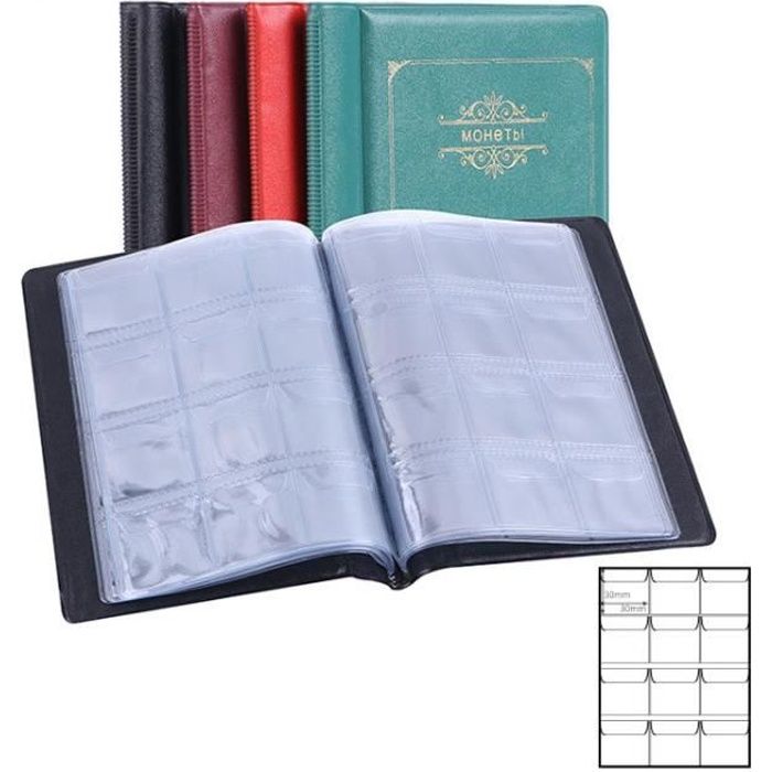 album numismatique classeur range collection de pieces monnaie 10 pages 120 compartiments