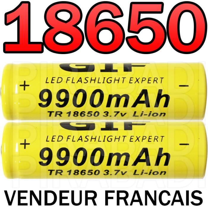 2 Rechargeable 18650 Li-ION Batterie Pile 3.7 V Batterie au Lithium 4000 mah Batterie Rechargeable Grande capacité Lithium Li-ION Batterie pour Lampe de Poche Phare 