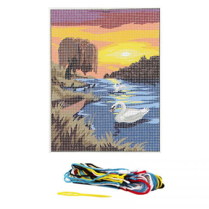 Meilleurs prix pour Kit Canevas Les Cygnes