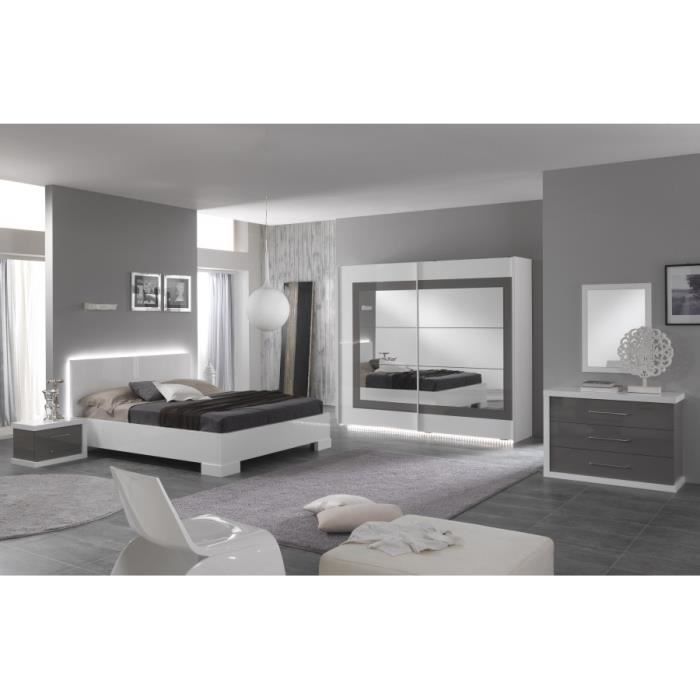 Ensemble Lit Led 160 Laque Blanc Armoire 200 Laque Blanc Gris Commode Laque Blanc Gris Chevet Laque Blanc Gris Achat Vente Chambre Complete Ensemble Lit Led 160 Laque Soldes Sur Cdiscount