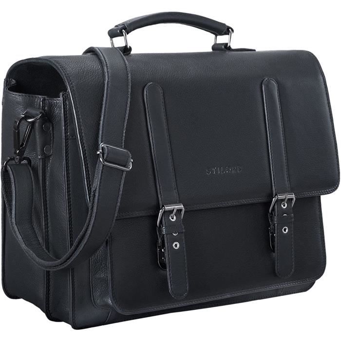 Andro Sac Enseignant Homme Cuir Vintage Cartable de Professeur