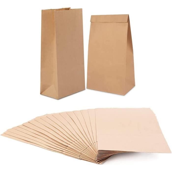 Sac Kraft, 100 pièce Sac en Papier Kraft, Sac en Papier Alimentaire