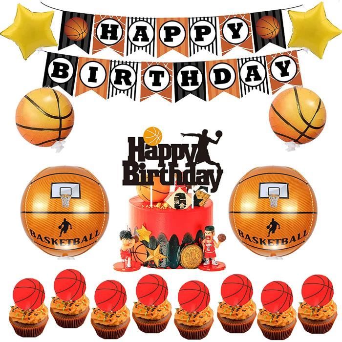Decoration Anniversaire Basket Ball Ballons Banniere De Joyeux Anniversaire Gateau Toppers Ballons En Aluminium Pour Enfants Adolesc Cdiscount Maison