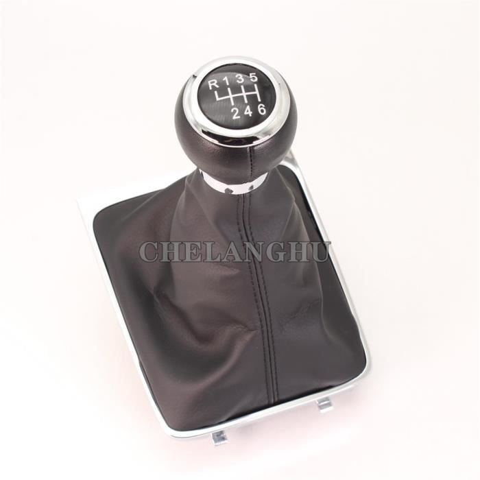 Pommeau De Levier De Vitesse Classique 6 Vitesses - Noir/rouge, Aluminium, 200 Grammes