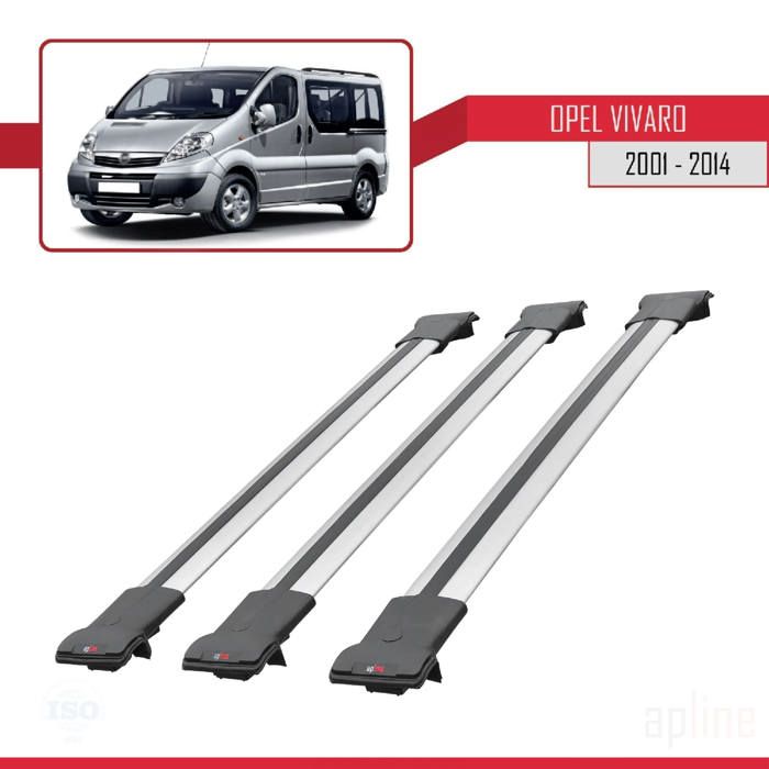 Pour Opel Vivaro 2001-2014 Barres de Toit Railing Porte-Bagages de voiture 3 pièces FLY Modèle GRIS 947