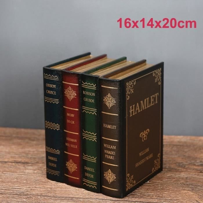 Tomotato Boîte à Livres Décorative, Boîte de Rangement en Forme de Livre Vintage Européen en Cuir Tomotato Boîte à Livres Décorative, Boîte de Rangement en Forme de Livre Vintage Européen en Cuir
