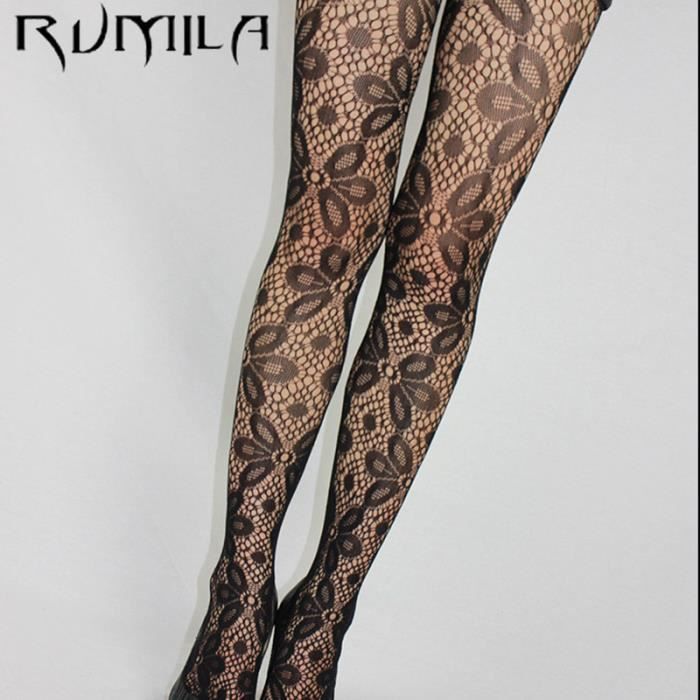 Collants Halloween Femme - Résille Gothique Avec Nœud Dentelle, Motif Creux - Pour Costume, Cosplay, Fête (Nylon) - 12