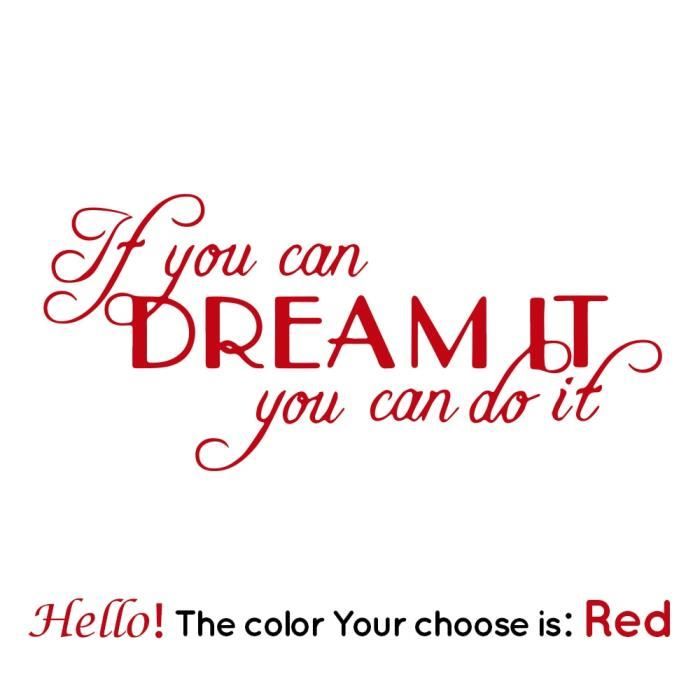 Decoration Murale Inspirant Art Phrase Citation Stickers Muraux Decor De Vinyle Pour Salon Chambre Rouge Xl 43cm X 95cm Cdiscount Maison