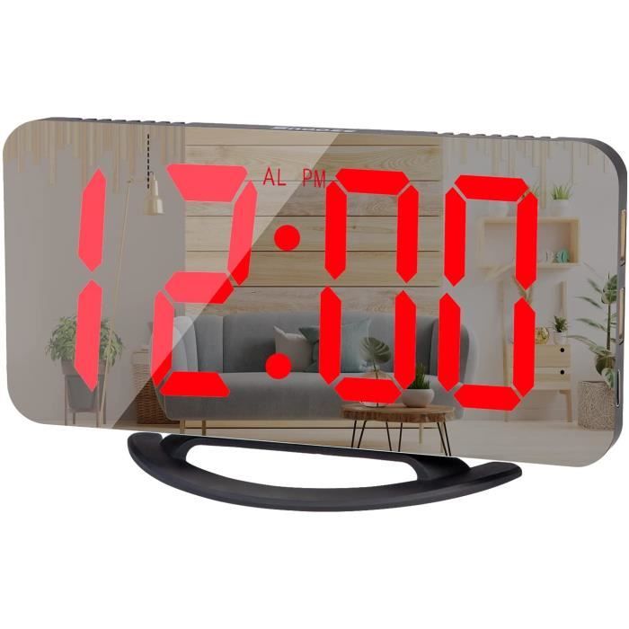 Réveil rétro silencieux, horloge LED lumineuse design pour chambre et bureau, décoration