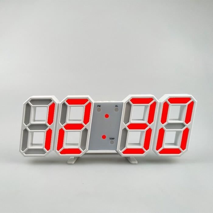 DEL Horloge Date-Température et d'heure affichage cycle secondes Affichage Grand 32 cm