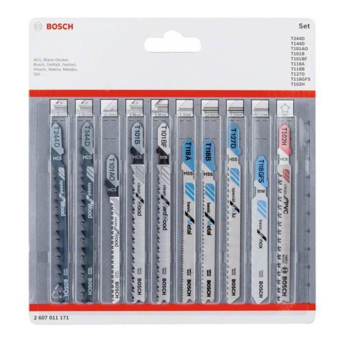 Bosch Professional Lames de scie sauteuse All in One jeux de 10 pièces 2607011171 - vue 2